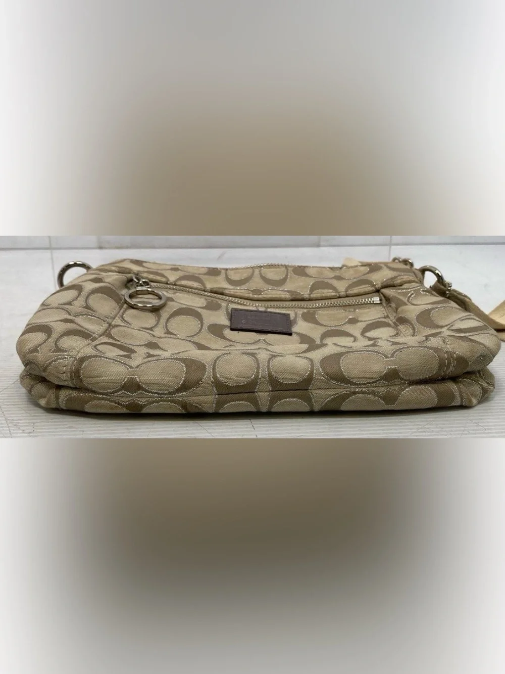Coach Beige Signature Canvas Crossbody Bag